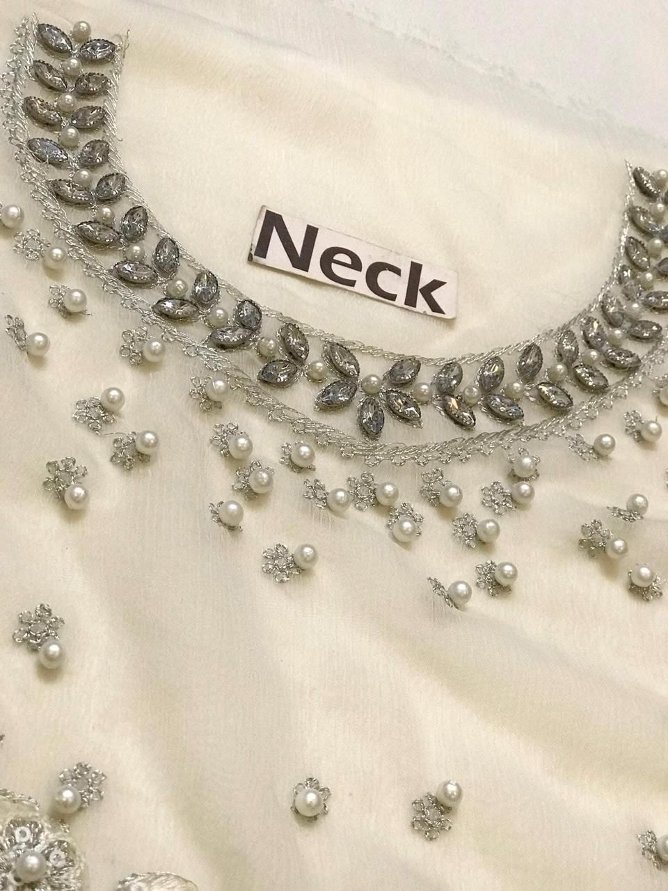 Maria B – Luxe Beige Chiffon Ensemble-MBFS