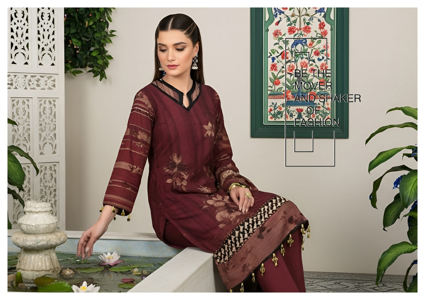 Title: Digital Print Dhanak Banadora 3PC Suit – DHBD-2