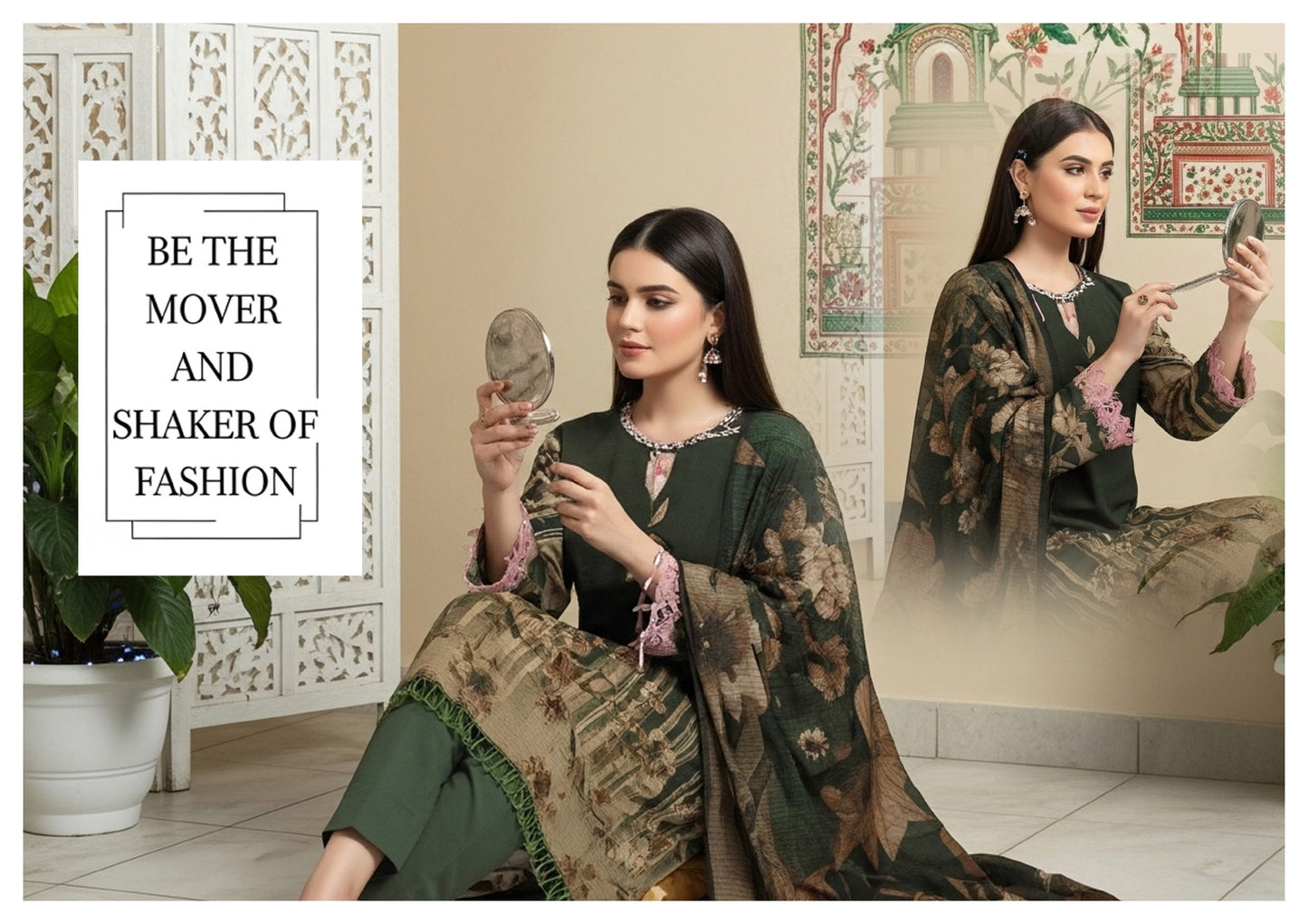 Title: Digital Print Dhanak Banadora 3PC Suit – DHBD-3