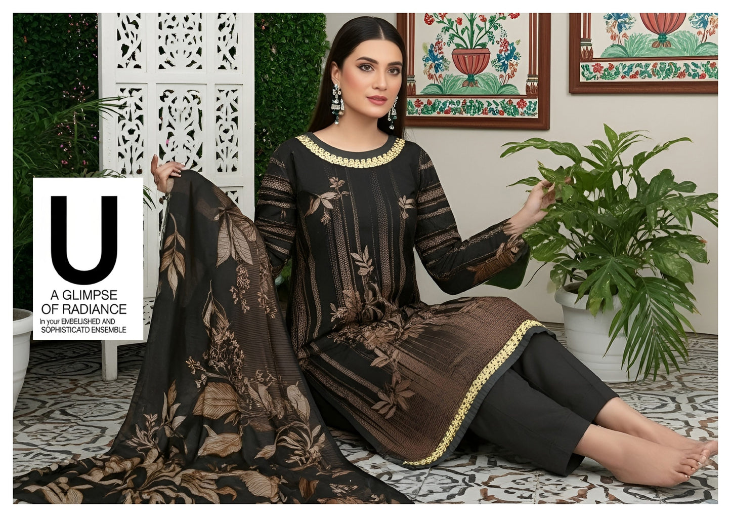 Digital Print Dhanak Banadora 3PC Suit – DHBD-7