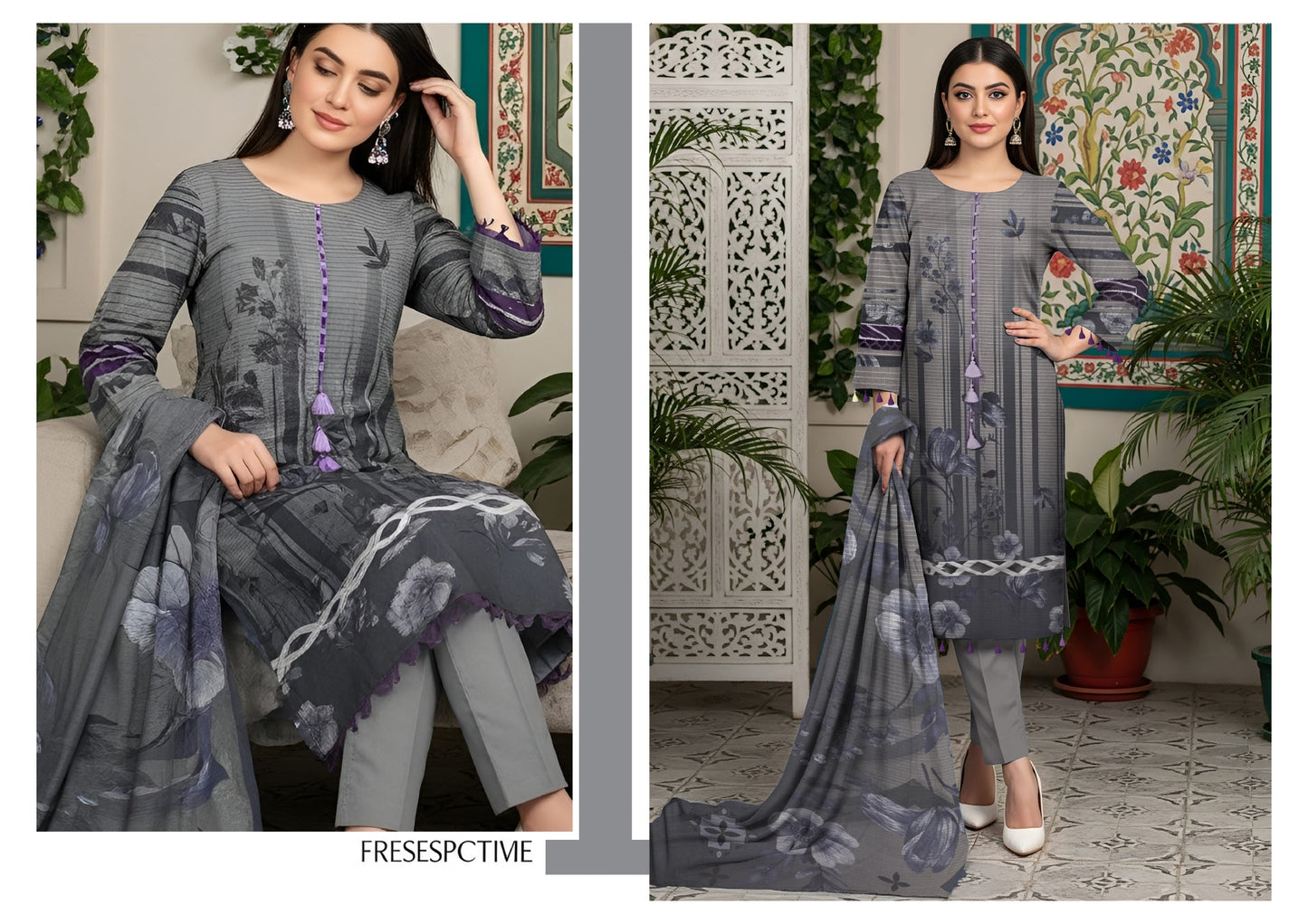 Digital Print Dhanak Banadora 3PC Suit – DHBD-9