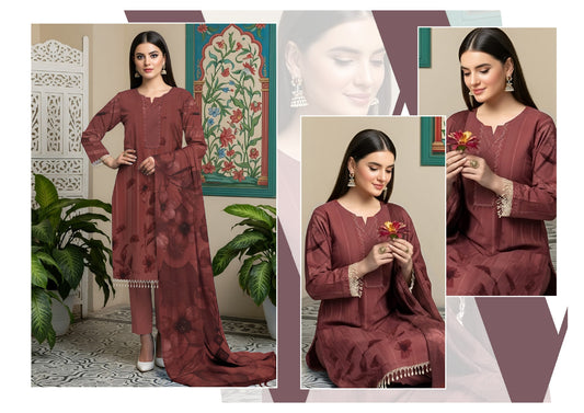 Digital Print Dhanak Banadora 3PC Suit – DHBD-10
