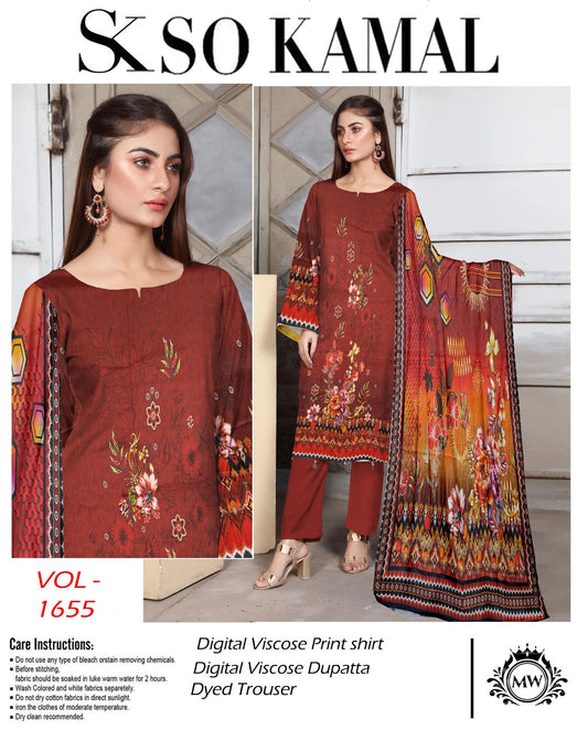 Impressive Style | Digital Print Viscose 3PC Digital Viscose Suit – VDP-1