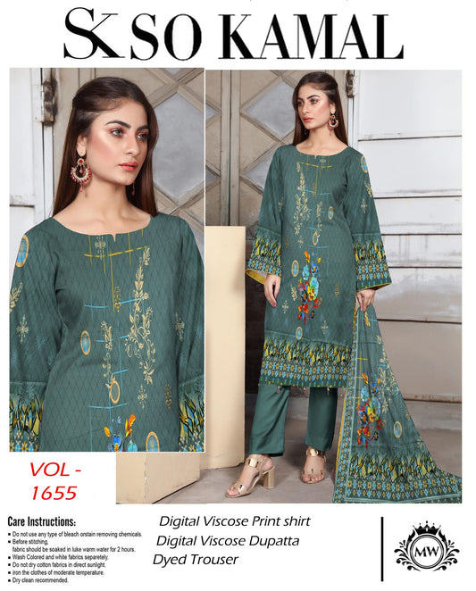 Impressive Style | Digital Print Visoce 3PC Digital Viscose Suit – VDP-2