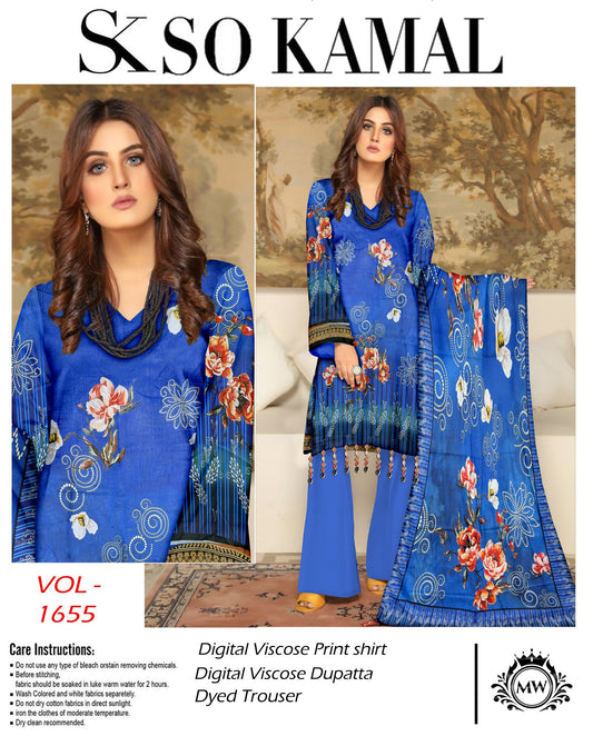 Impressive Style | Digital Print Visoce 3PC Digital Viscose Suit – VDP-7