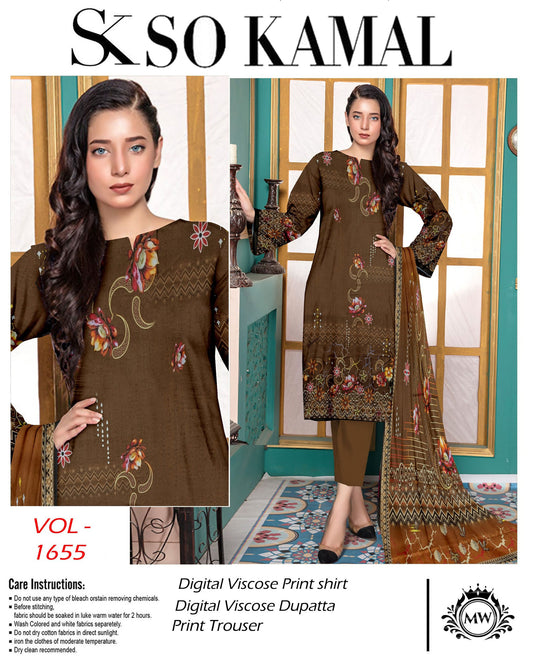 Impressive Style | Digital Print Viscose 3PC Digital Viscose Suit – VDP-8