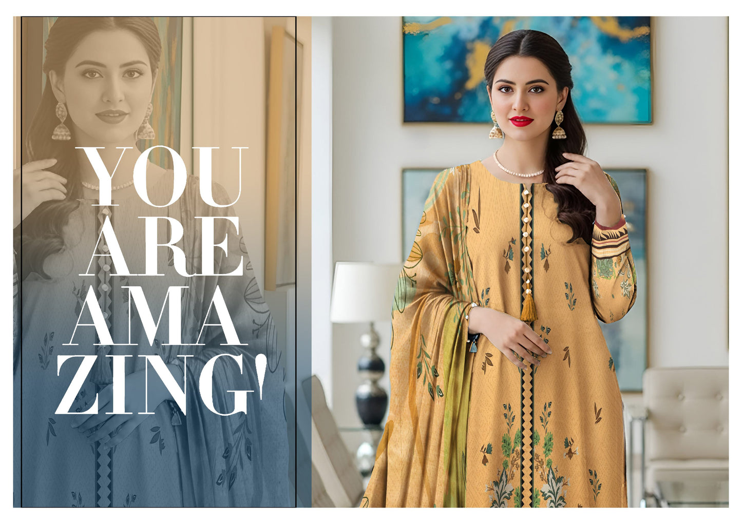 Here's to a Stylish Season | Staple Banadora Bold 3PC Digital Print Linen Suit – BDB-5