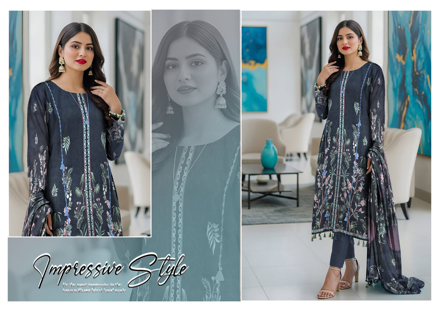 Impressive Style | Staple Banadora Bold 3PC Digital Print Linen Suit – BDB-9