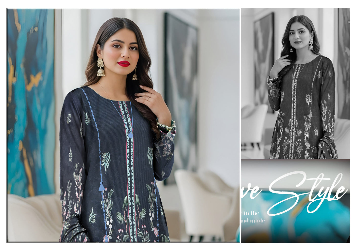 Impressive Style | Staple Banadora Bold 3PC Digital Print Linen Suit – BDB-9
