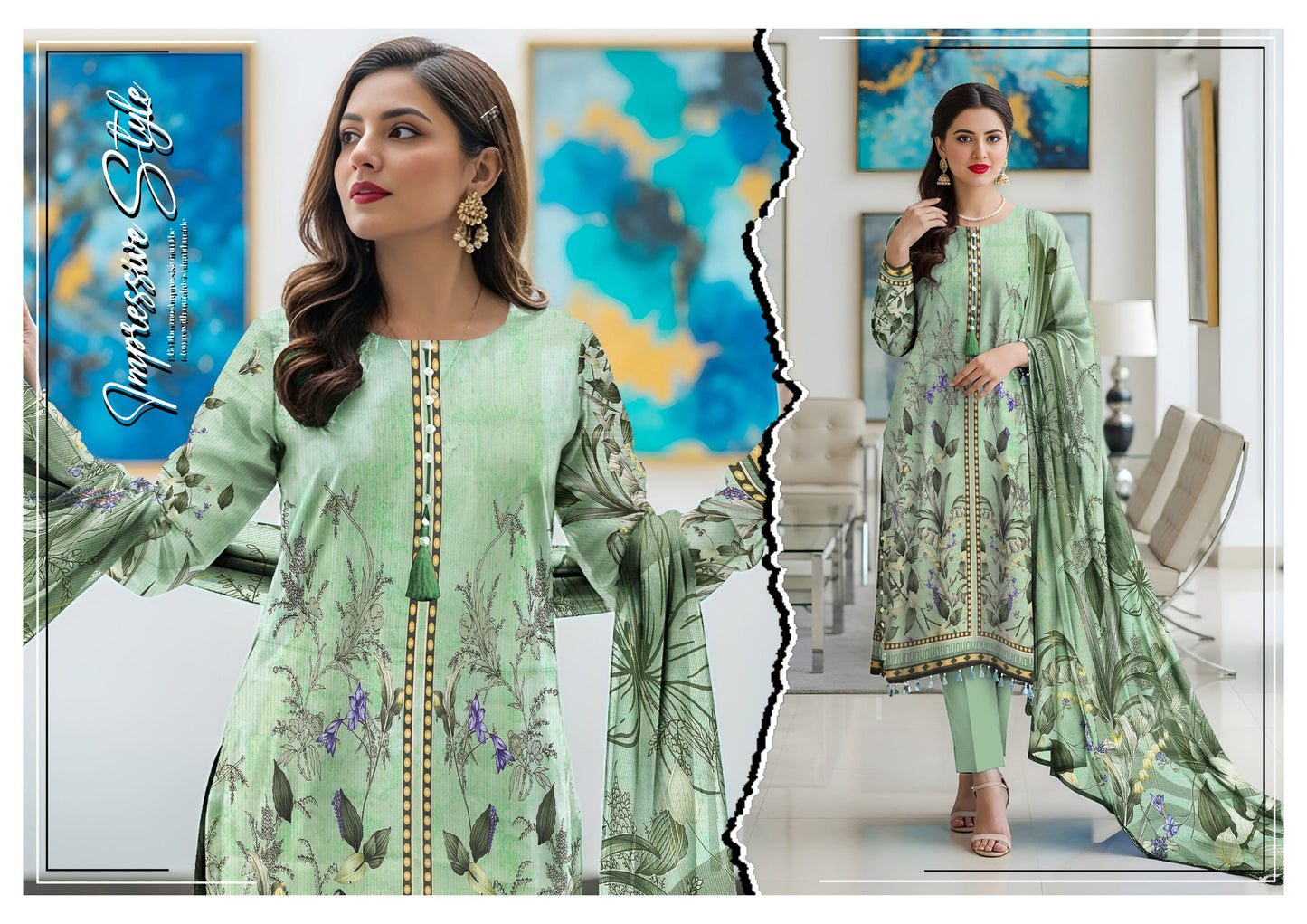 Impressive Style | Staple Banadora Bold 3PC Digital Print Linen Suit – BDB-4