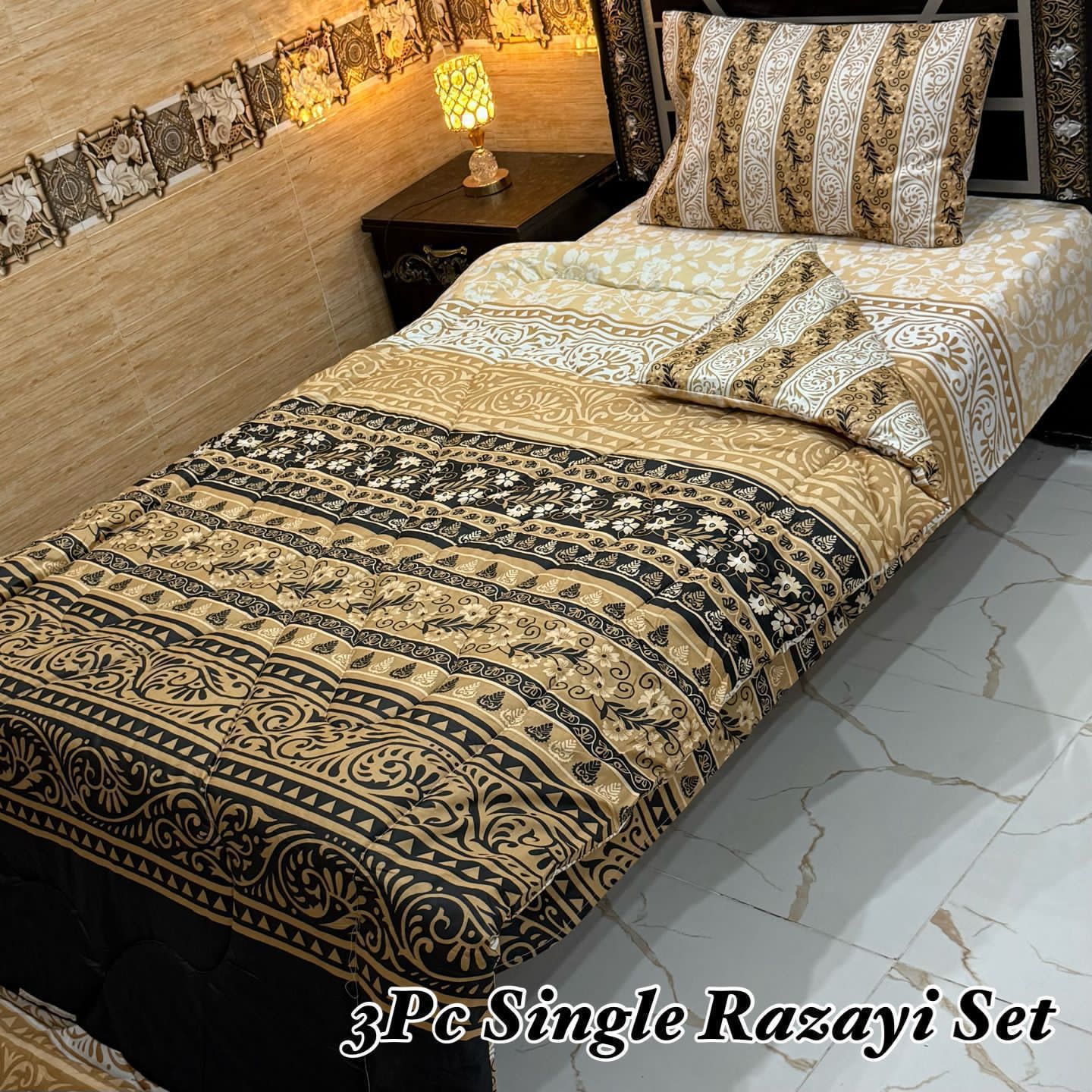 3PC Single Vicky Razai Set 2025 – Premium Mix Cotton with 500 GSM Filling-VR3
