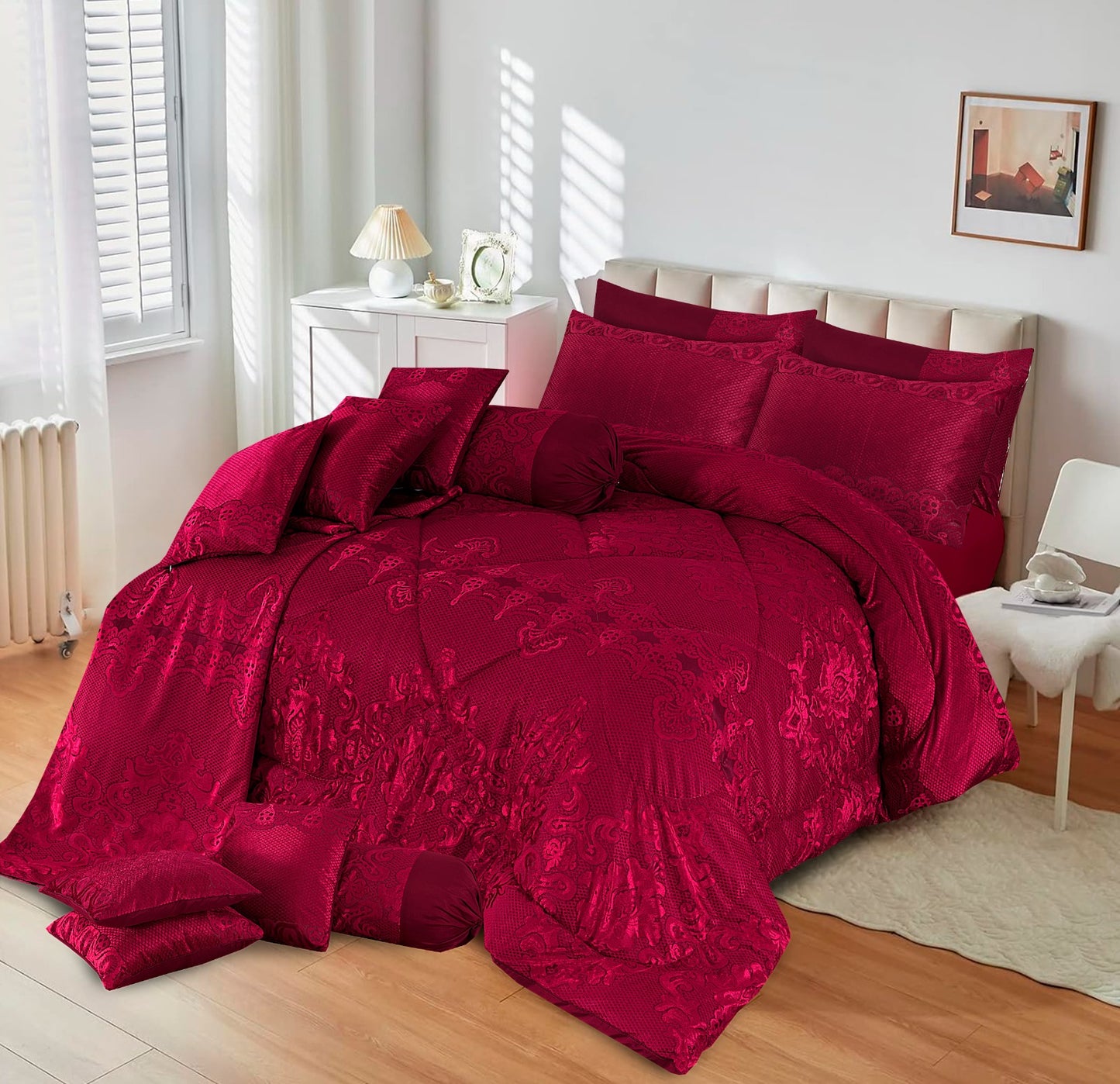 Premium 14 PCS Filled Razai Set – Executive Plush Fabric with 12 Color Options