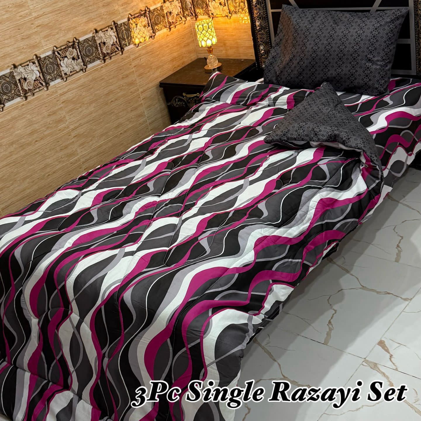 3PC Single Vicky Razai Set 2025 – Premium Mix Cotton with 500 GSM Filling-VR3
