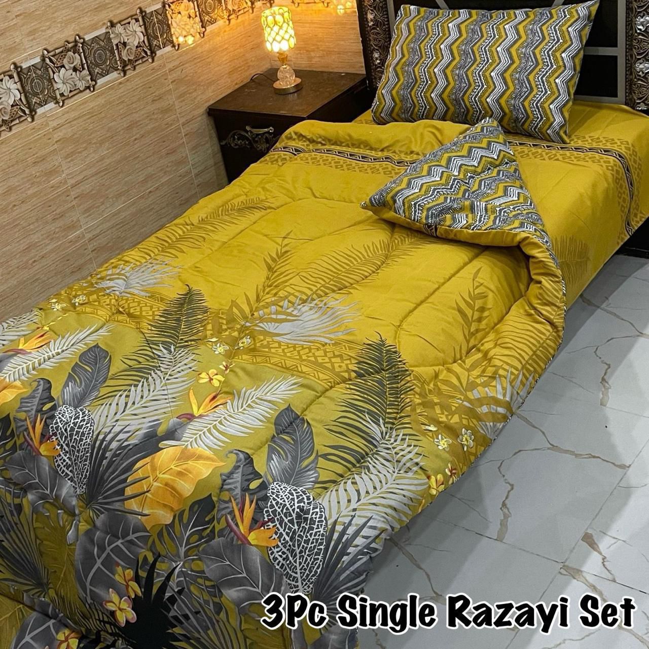 3PC Single Vicky Razai Set 2025 – Premium Mix Cotton with 500 GSM Filling-VR3