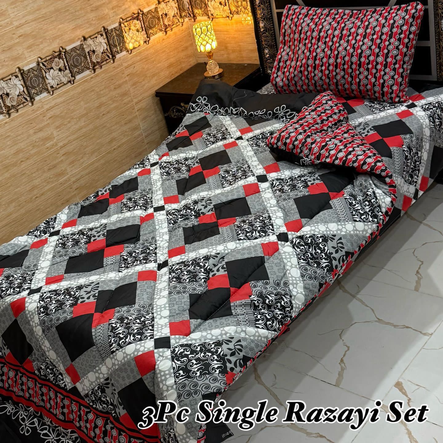 3PC Single Vicky Razai Set 2025 – Premium Mix Cotton with 500 GSM Filling-VR3