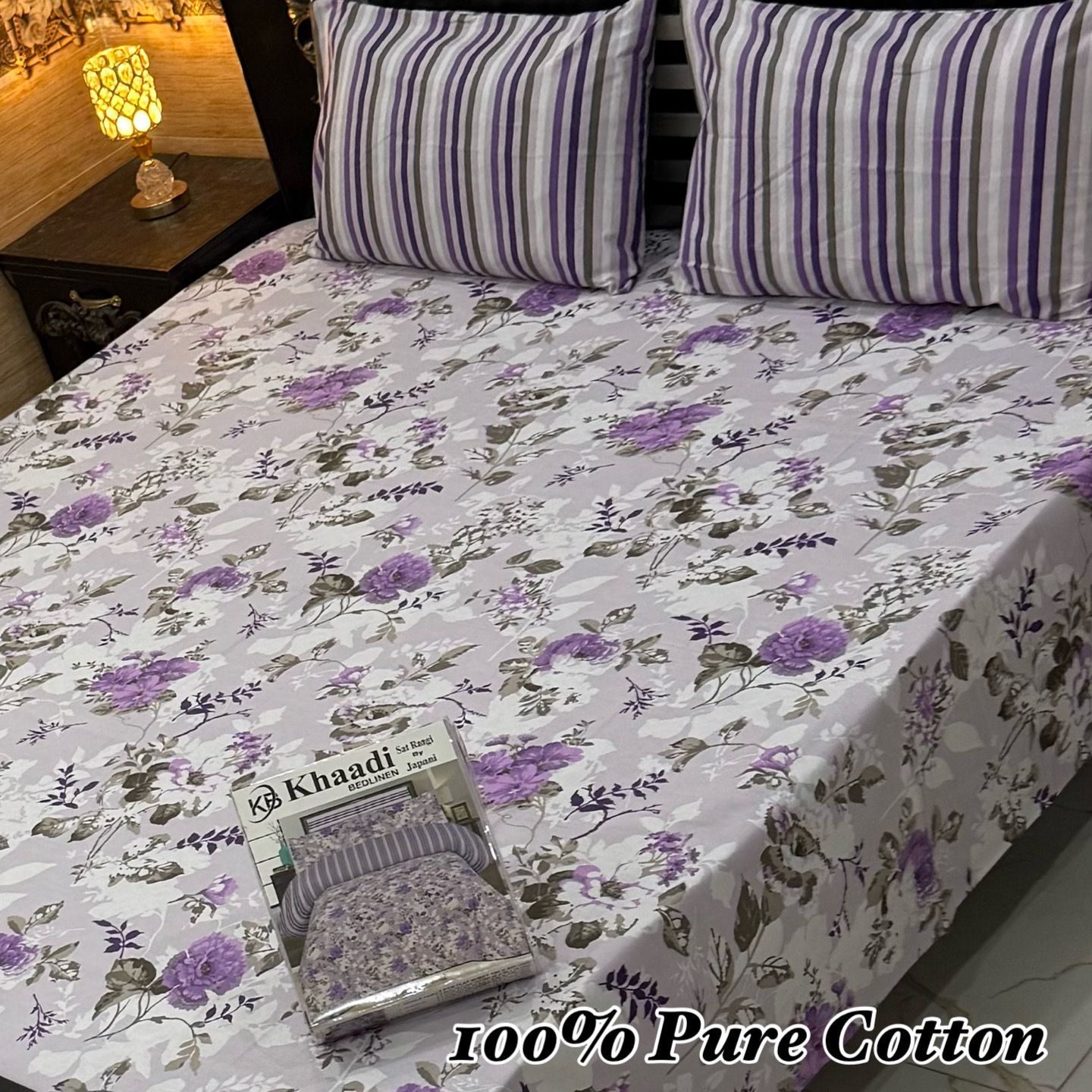 King Size 100% Cotton Panel Bedsheet – Vibrant Floral Rose Design (Available in 50+ Designs & Colors)- Hut