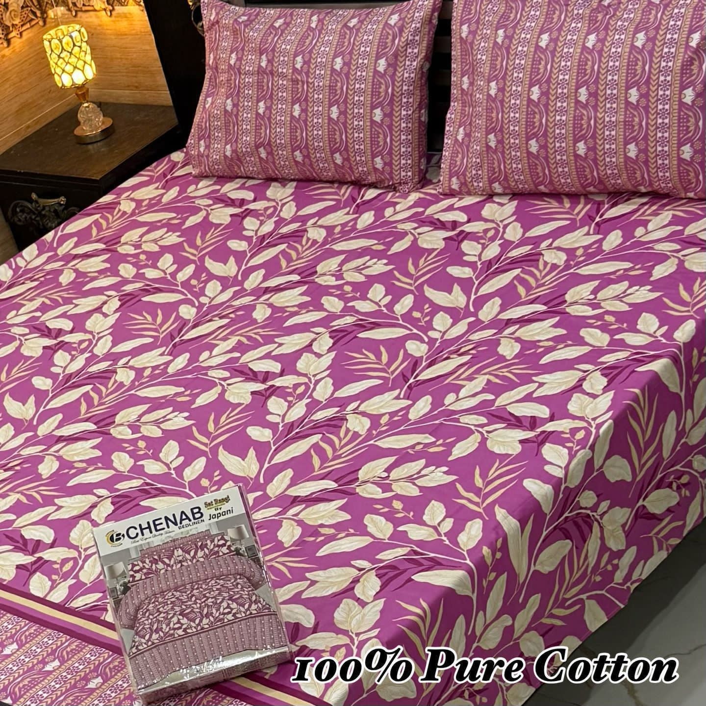 King Size 100% Cotton Panel Bedsheet – Vibrant Floral Rose Design (Available in 50+ Designs & Colors)- Hut
