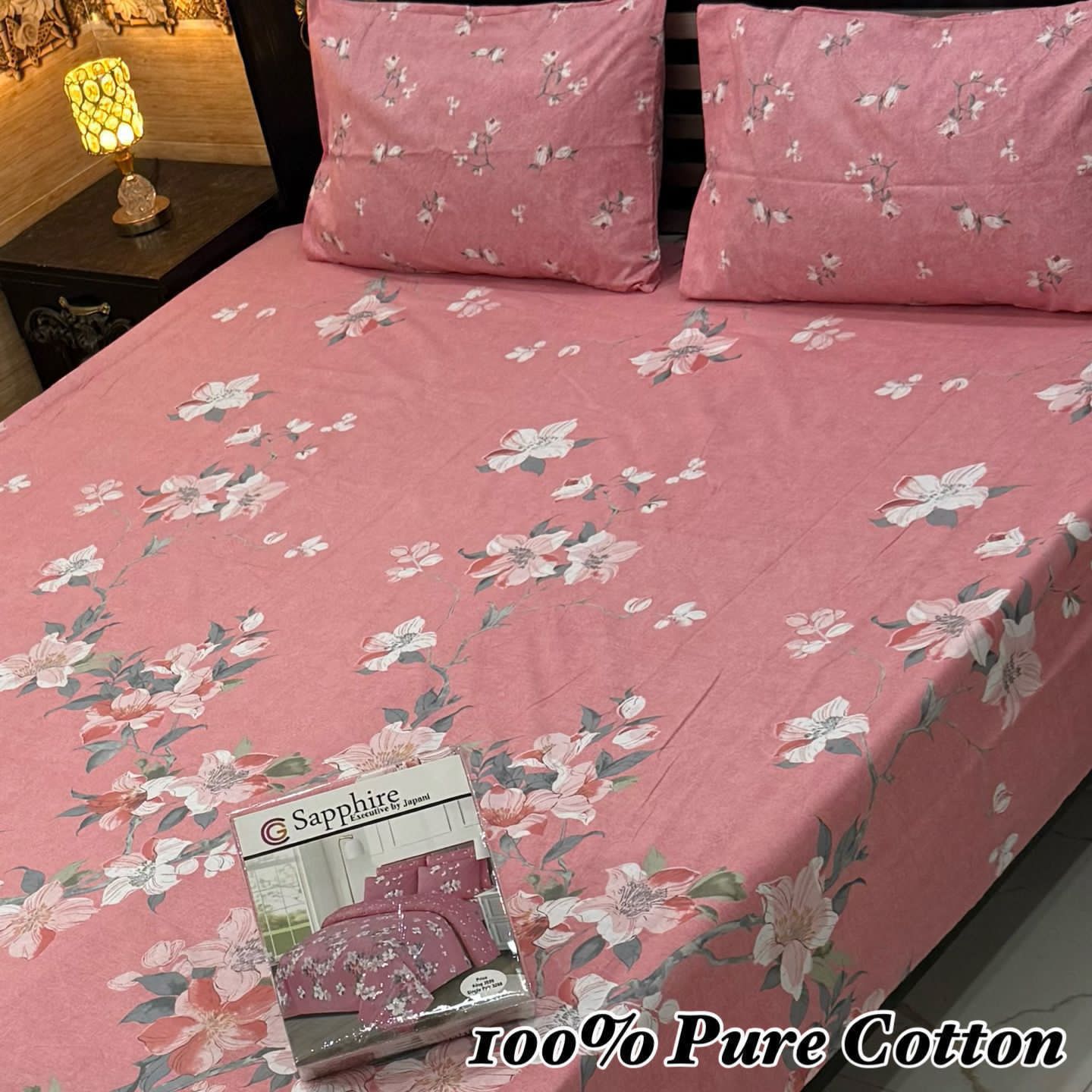 King Size 100% Cotton Panel Bedsheet – Vibrant Floral Rose Design (Available in 50+ Designs & Colors)- Hut