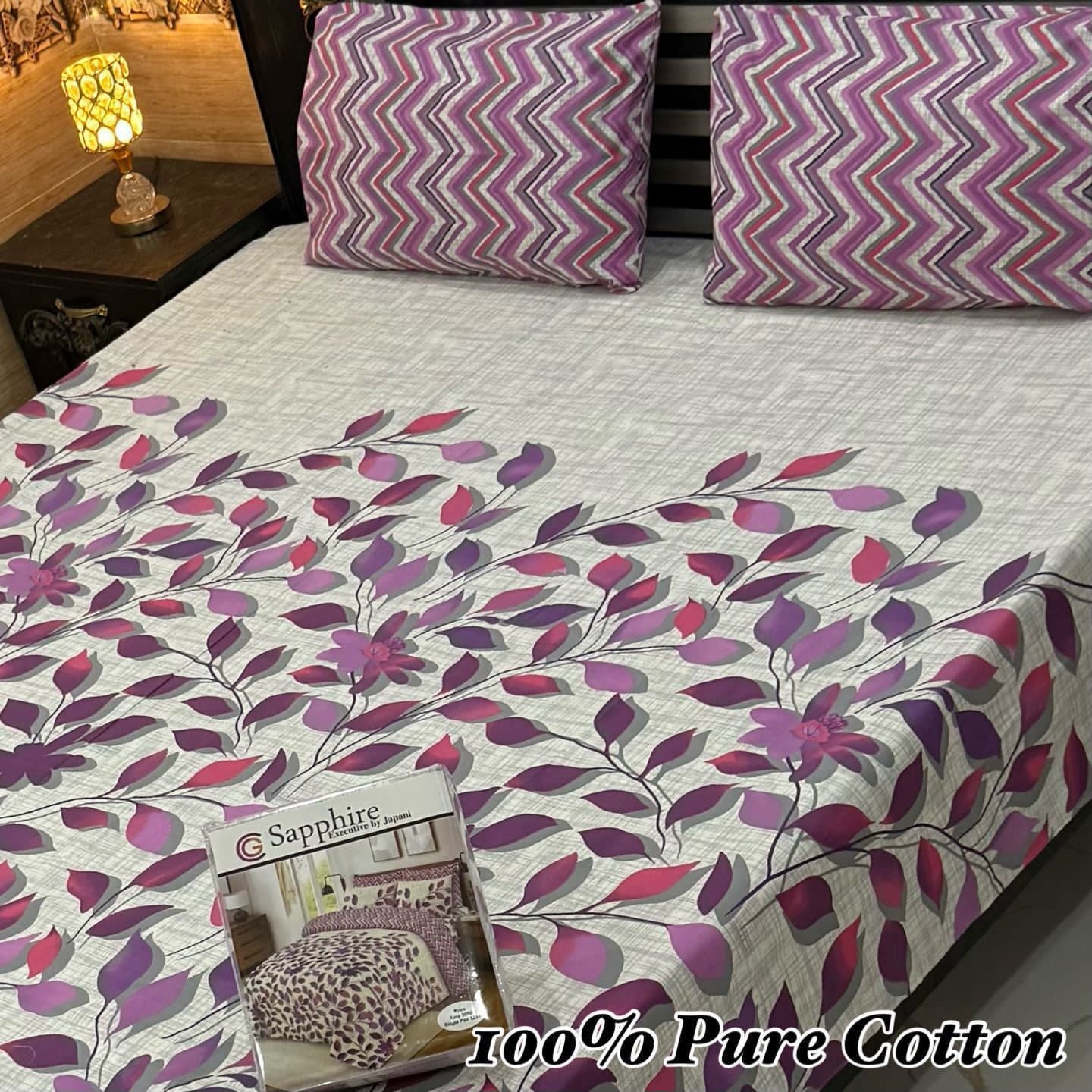 King Size 100% Cotton Panel Bedsheet – Vibrant Floral Rose Design (Available in 50+ Designs & Colors)- Hut