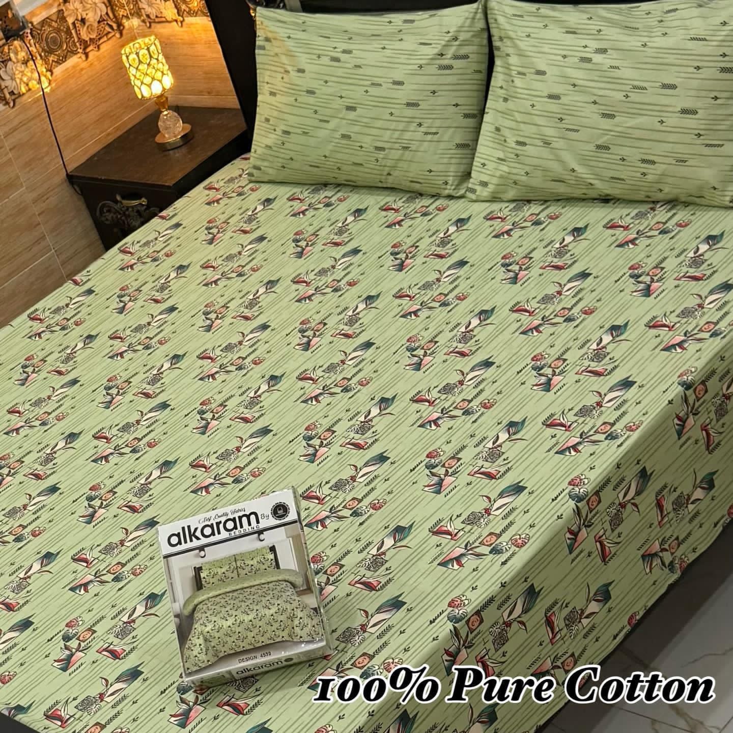 King Size 100% Cotton Panel Bedsheet – Vibrant Floral Rose Design (Available in 50+ Designs & Colors)- Hut