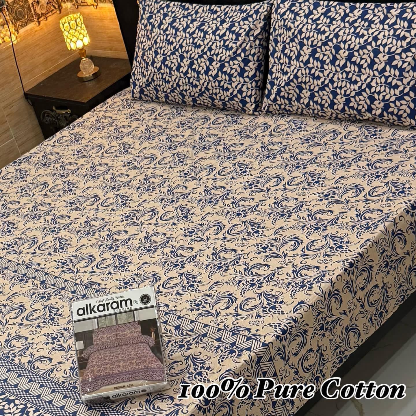 King Size 100% Cotton Panel Bedsheet – Vibrant Floral Rose Design (Available in 50+ Designs & Colors)- Hut