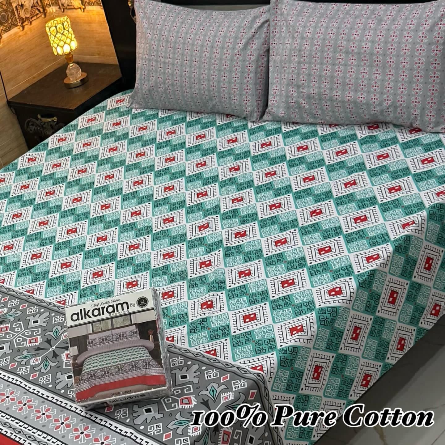 King Size 100% Cotton Panel Bedsheet – Vibrant Floral Rose Design (Available in 50+ Designs & Colors)- Hut