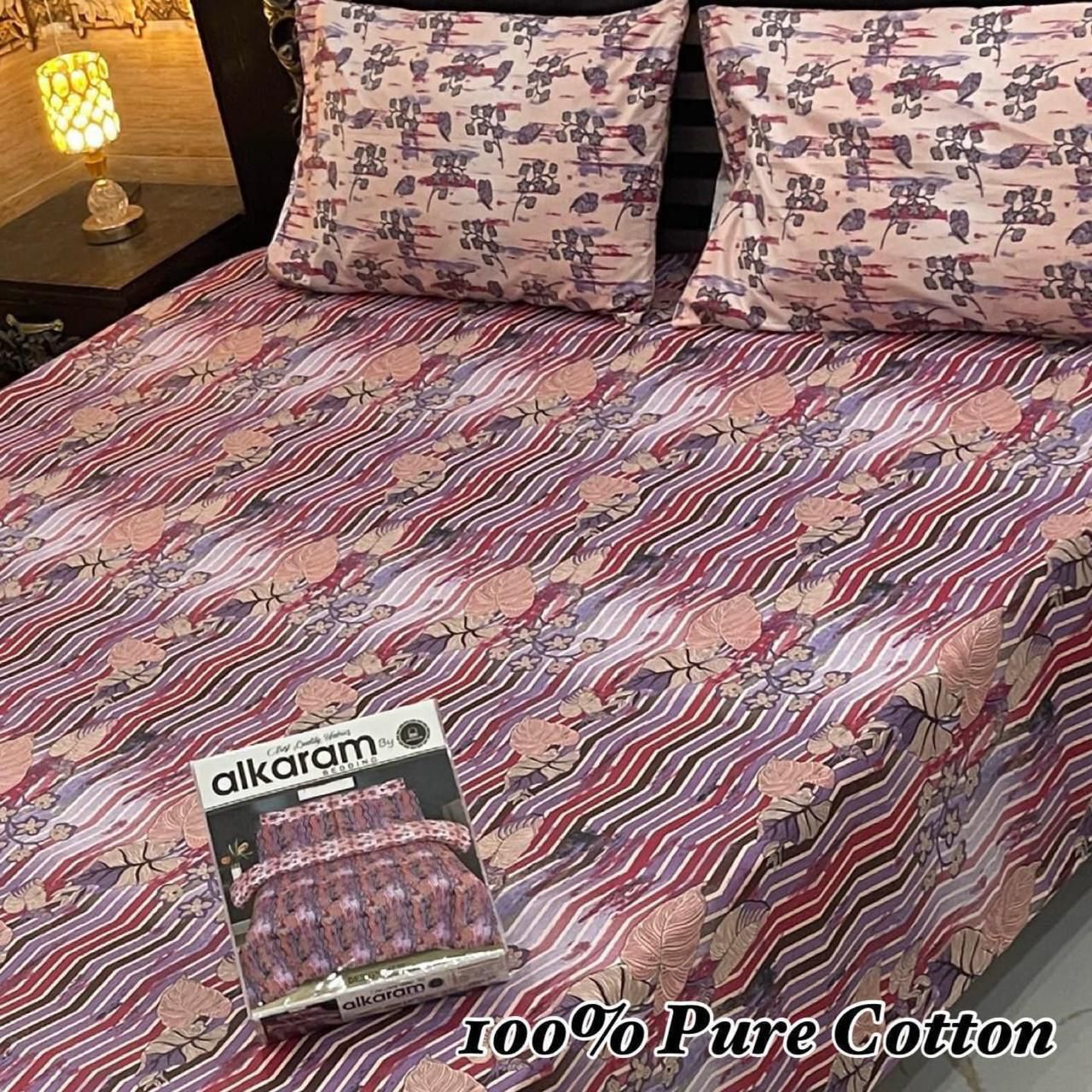 King Size 100% Cotton Panel Bedsheet – Vibrant Floral Rose Design (Available in 50+ Designs & Colors)- Hut