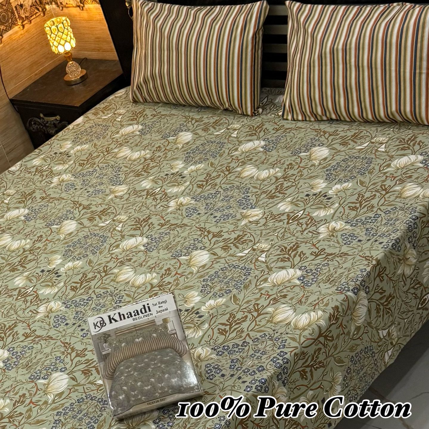 King Size 100% Cotton Panel Bedsheet – Vibrant Floral Rose Design (Available in 50+ Designs & Colors)- Hut