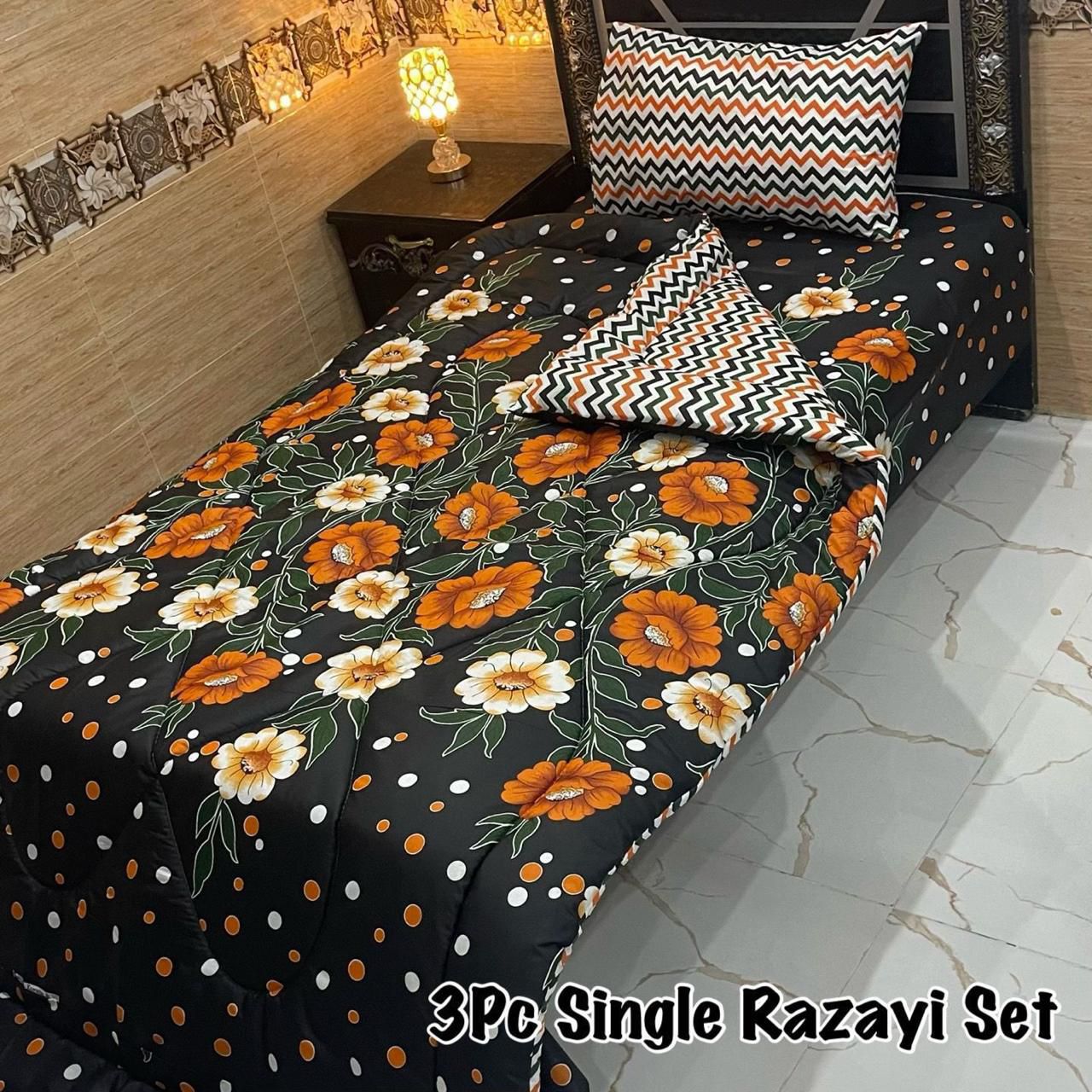 3PC Single Vicky Razai Set 2025 – Premium Mix Cotton with 500 GSM Filling-VR3