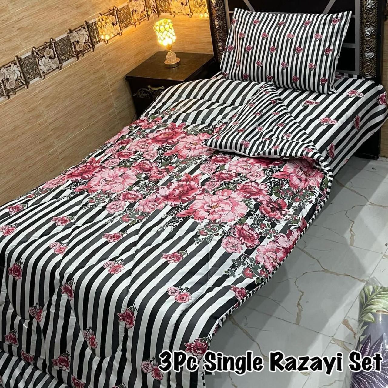 3PC Single Vicky Razai Set 2025 – Premium Mix Cotton with 500 GSM Filling-VR3