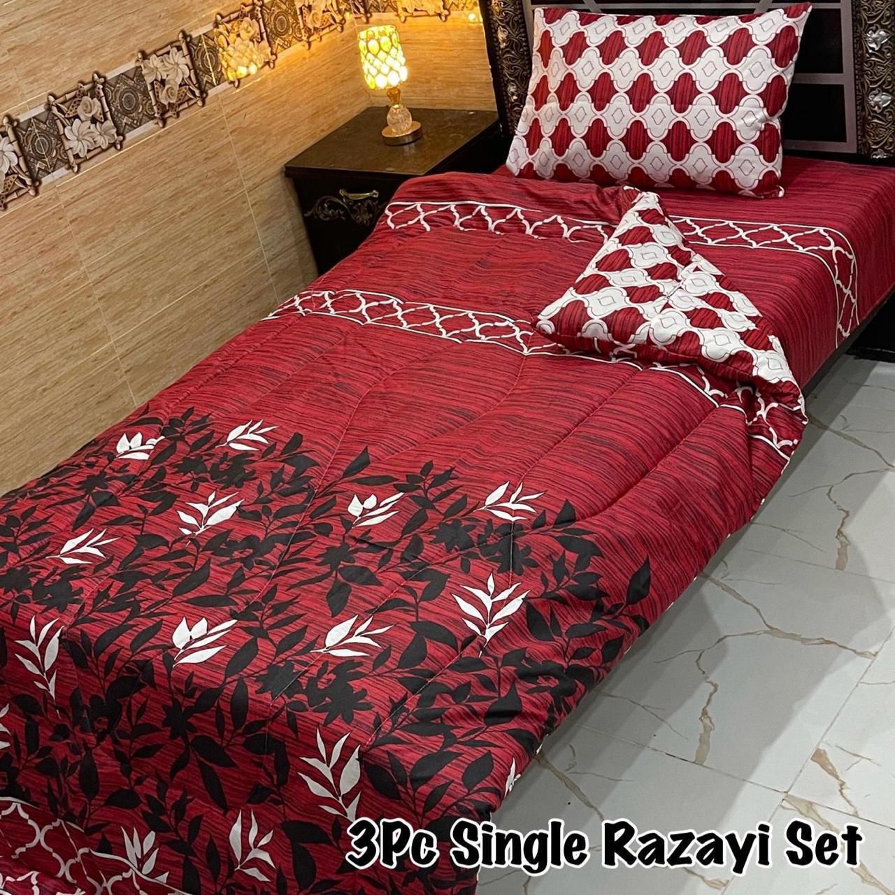 3PC Single Vicky Razai Set 2025 – Premium Mix Cotton with 500 GSM Filling-VR3