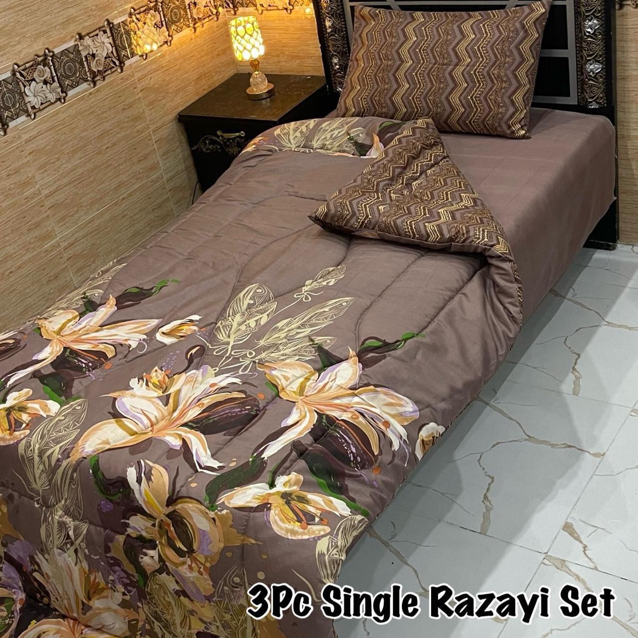 3PC Single Vicky Razai Set 2025 – Premium Mix Cotton with 500 GSM Filling-VR3