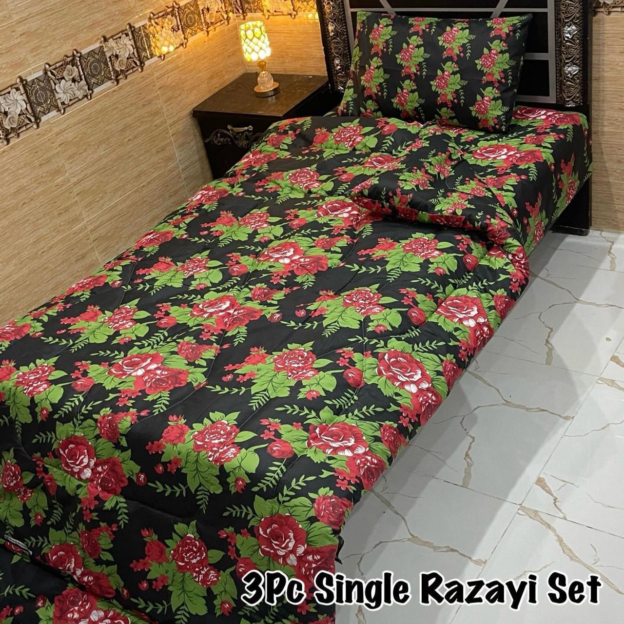 3PC Single Vicky Razai Set 2025 – Premium Mix Cotton with 500 GSM Filling-VR3