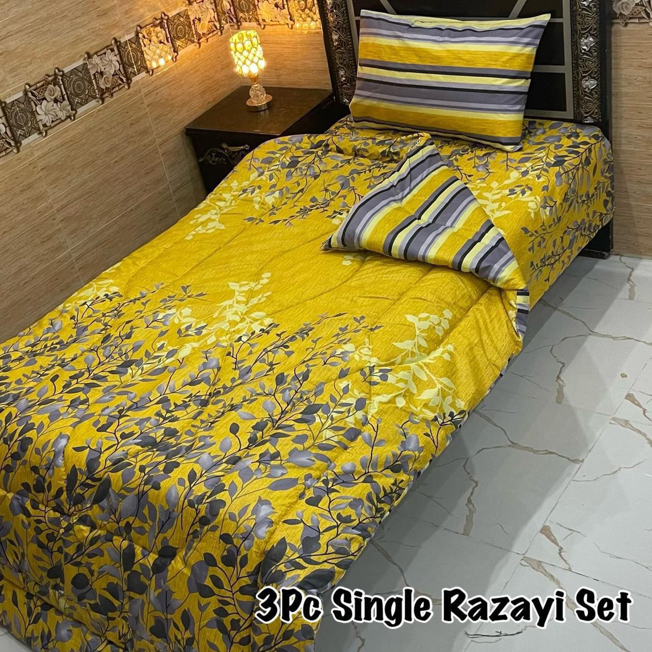 3PC Single Vicky Razai Set 2025 – Premium Mix Cotton with 500 GSM Filling-VR3