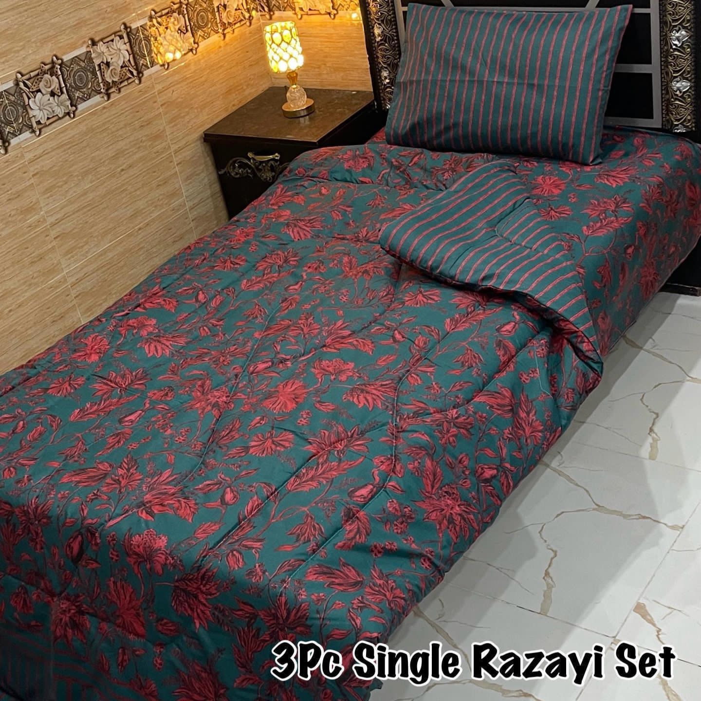 3PC Single Vicky Razai Set 2025 – Premium Mix Cotton with 500 GSM Filling-VR3