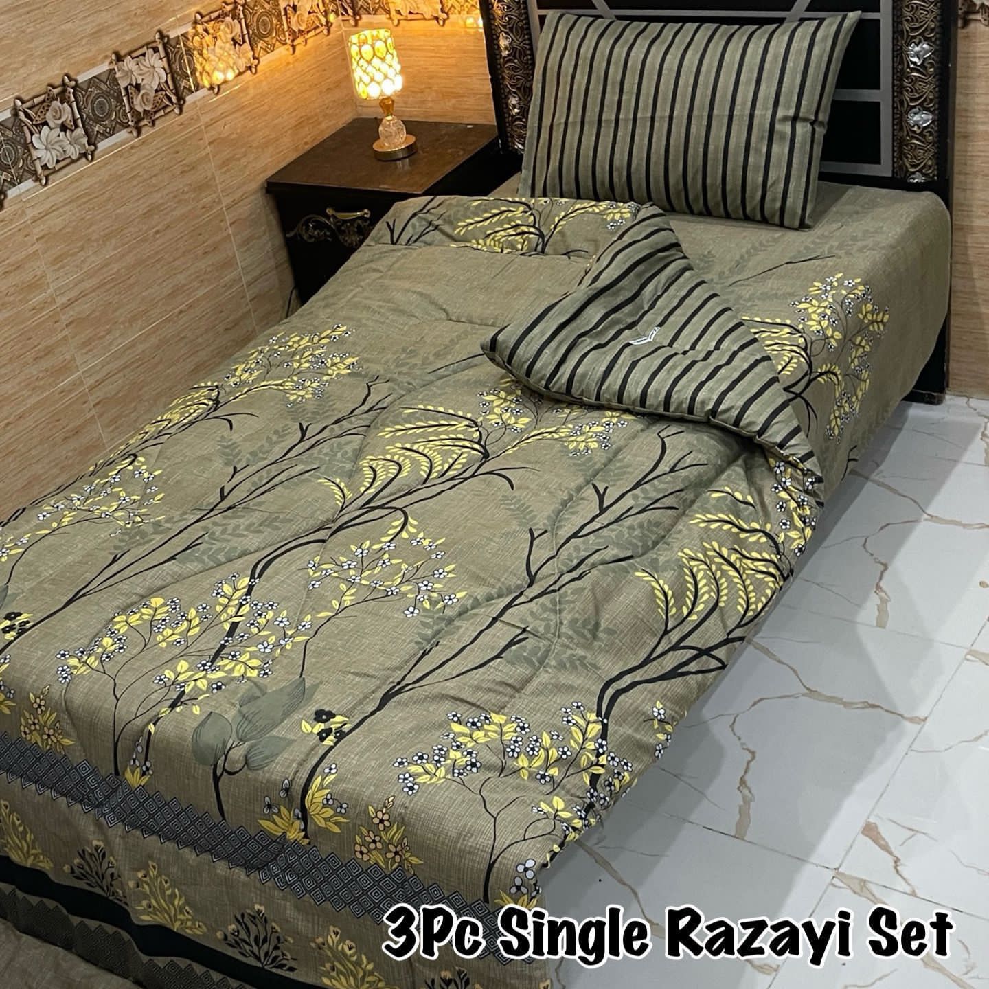 3PC Single Vicky Razai Set 2025 – Premium Mix Cotton with 500 GSM Filling-VR3