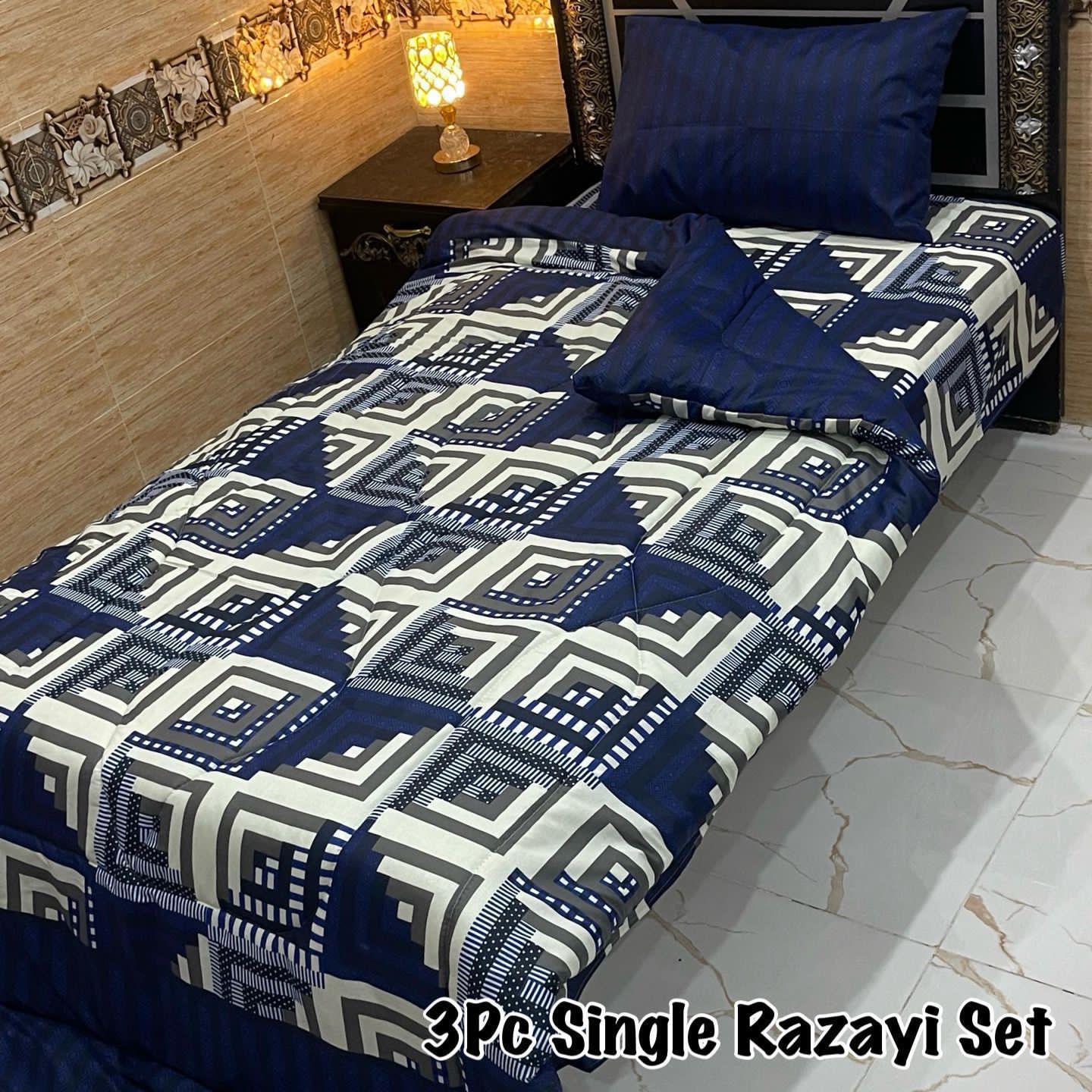3PC Single Vicky Razai Set 2025 – Premium Mix Cotton with 500 GSM Filling-VR3