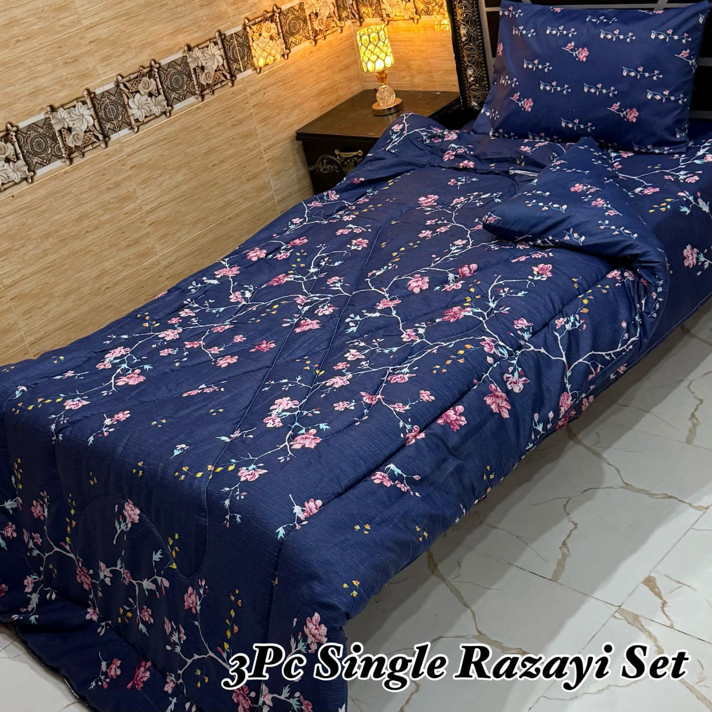 3PC Single Vicky Razai Set 2025 – Premium Mix Cotton with 500 GSM Filling-VR3