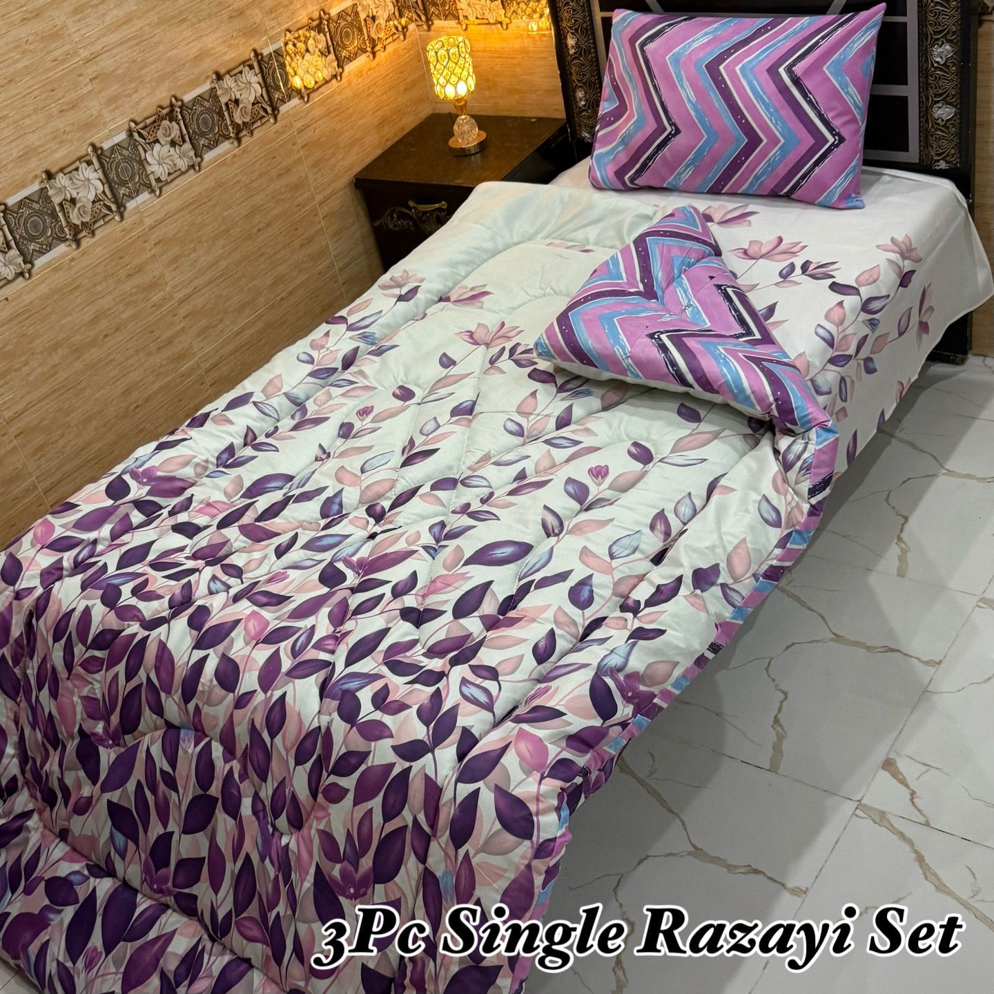 3PC Single Vicky Razai Set 2025 – Premium Mix Cotton with 500 GSM Filling-VR3