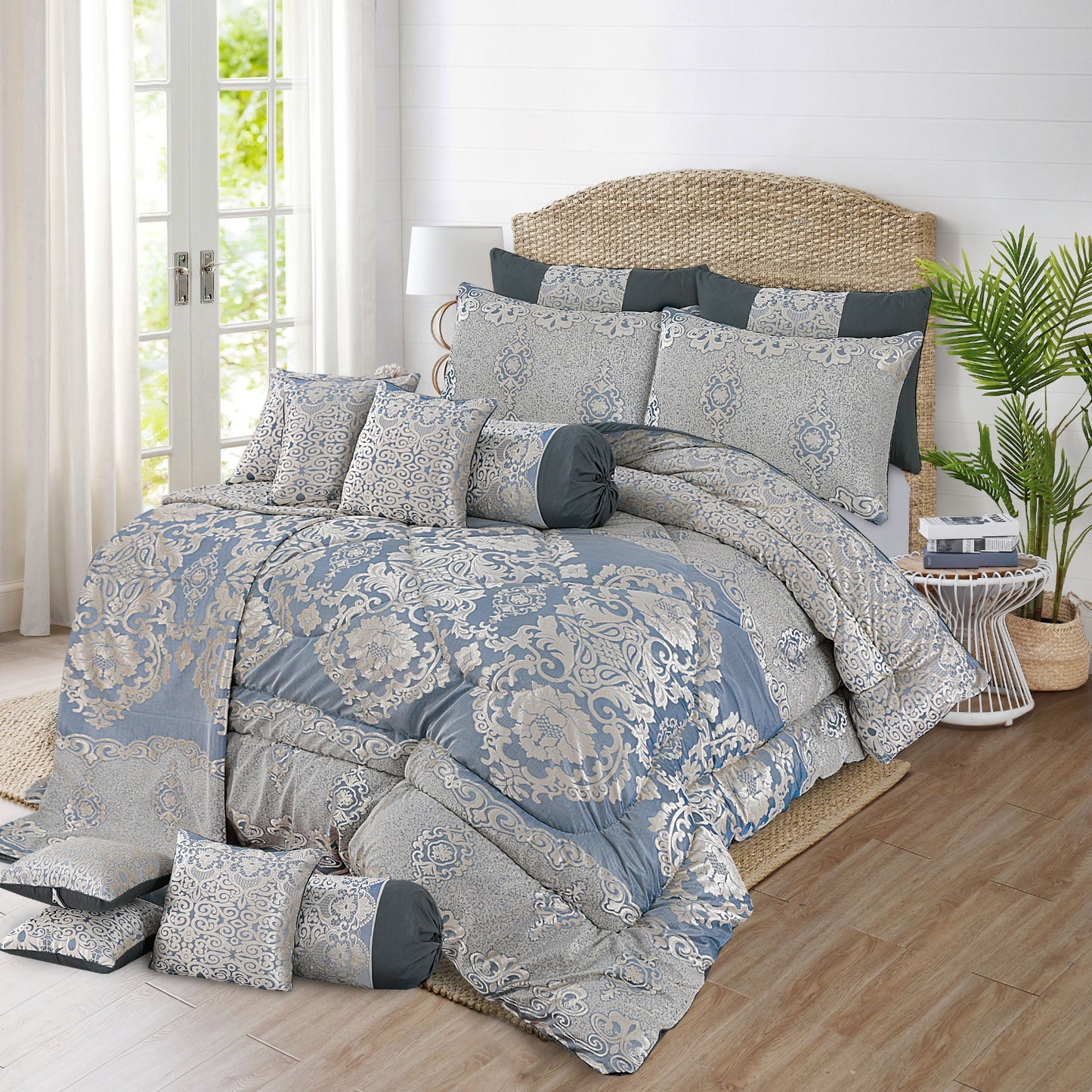 Premium 14 PCS Filled Razai Set – Executive Plush Fabric with 12 Color Options