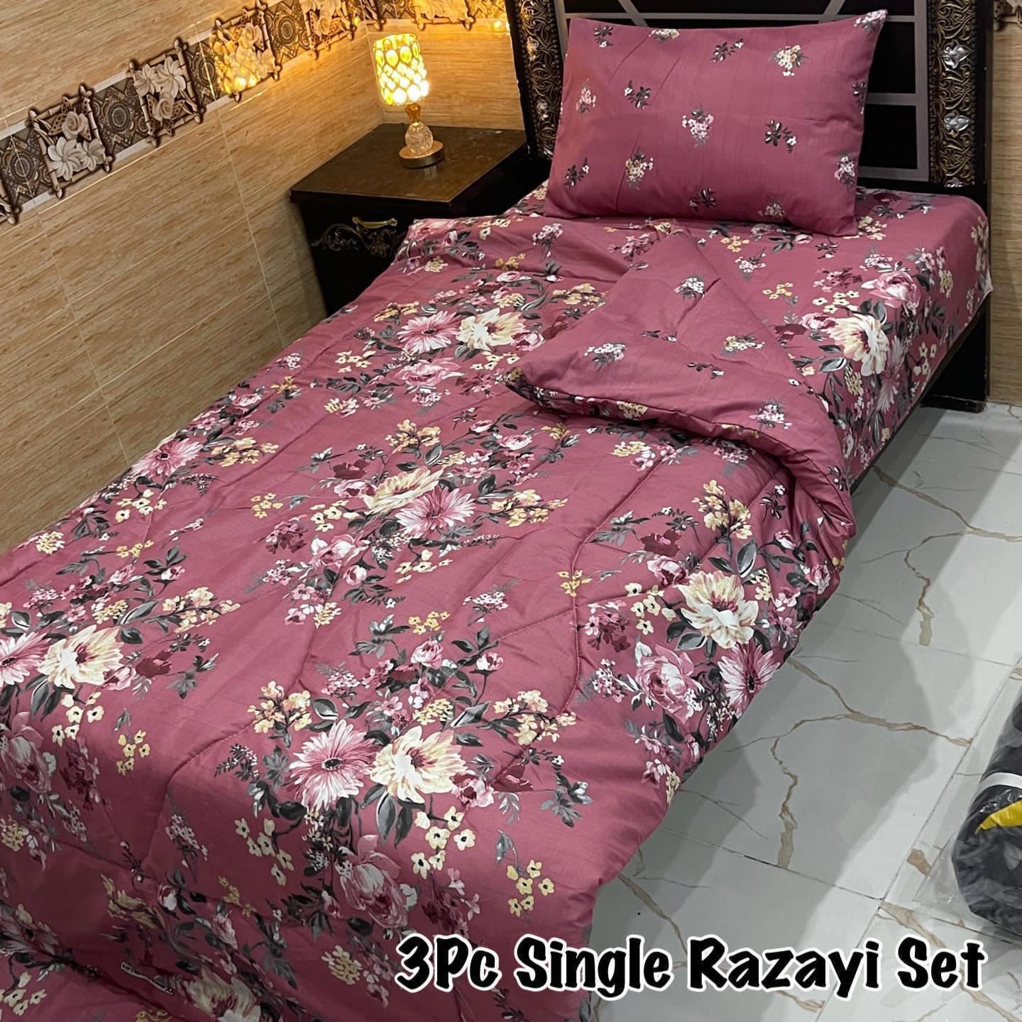 3PC Single Vicky Razai Set 2025 – Premium Mix Cotton with 500 GSM Filling-VR3