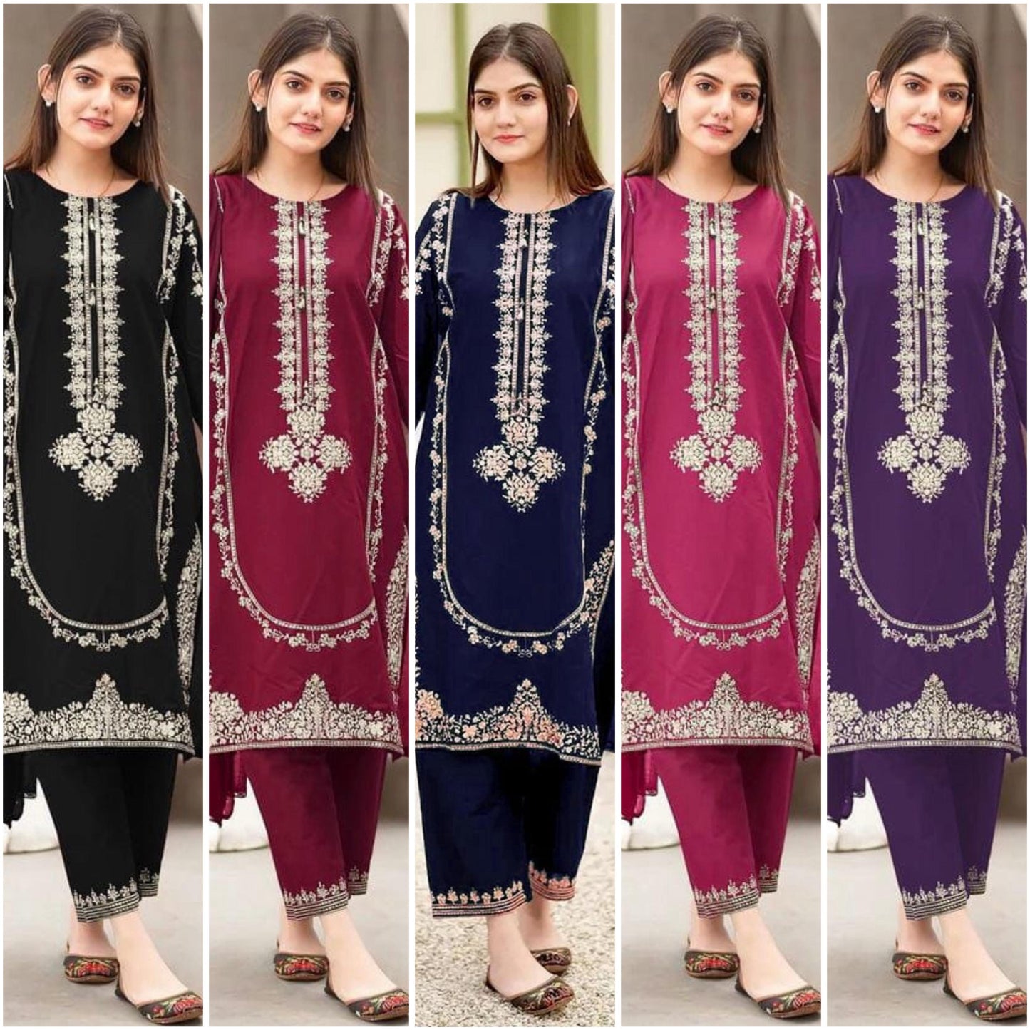 ✨ 2Pc Dhanak Embroidered Suit – Now Available in 4 Stunning Colors!